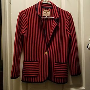 Juicy Couture red/ navy blue striped 3/4 sleeve
